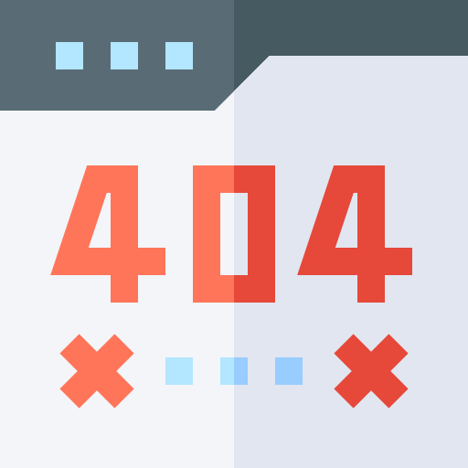 404-fout Basic Straight Flat icoon