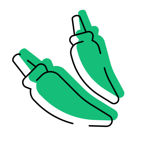 Green chili pepper Generic Color Omission icon