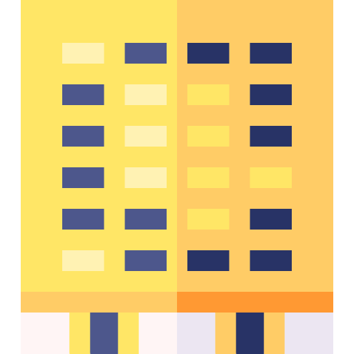 edificio de oficinas Basic Straight Flat icono