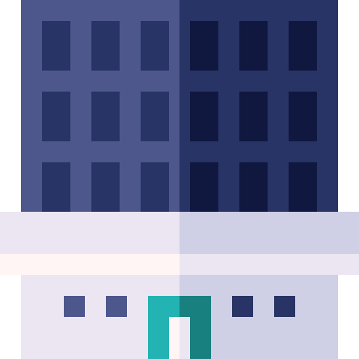 edificio de oficinas Basic Straight Flat icono