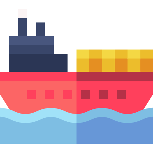 vrachtboot Basic Straight Flat icoon