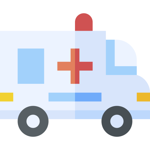 ambulance Basic Straight Flat icoon