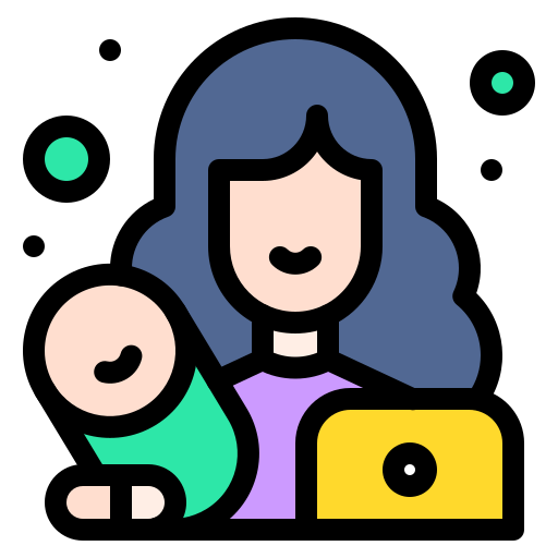 madre trabajando Generic Outline Color icono