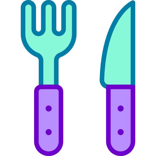 Cutlery Retro Neon Lineal color icon