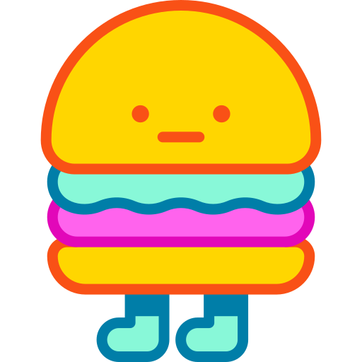 Burger Retro Neon Lineal color icon