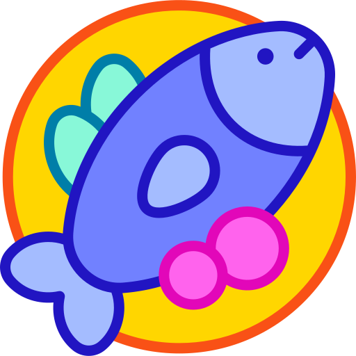 魚 Retro Neon Lineal color icon