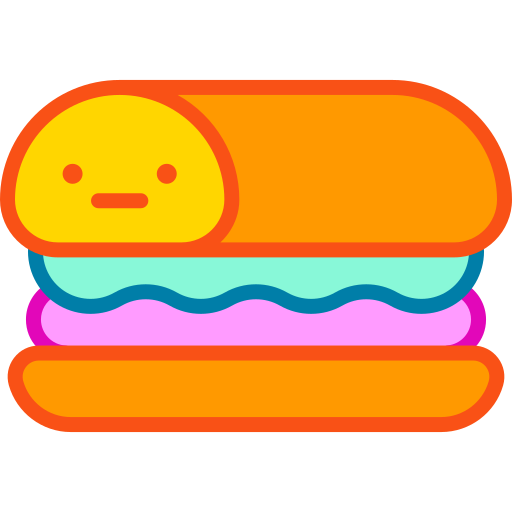 Sandwich Retro Neon Lineal color icon