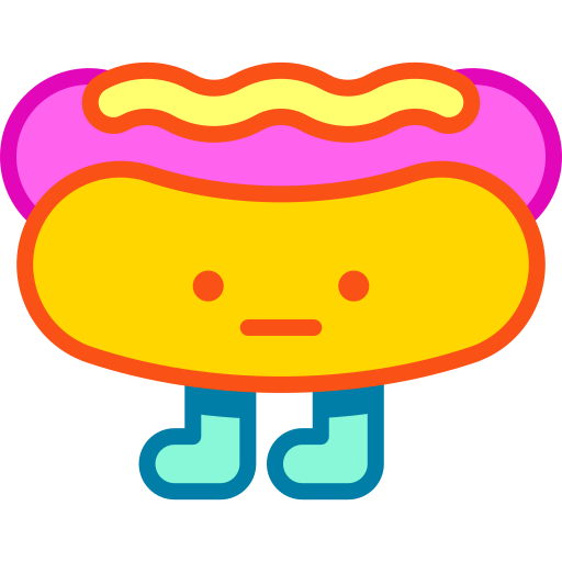 Hot dog Retro Neon Lineal color icon