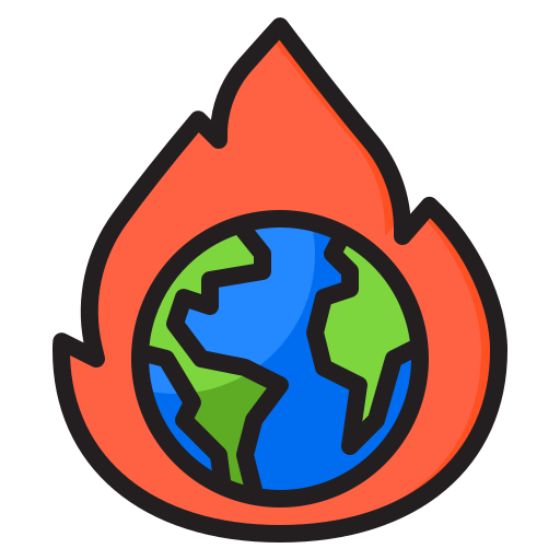 Global warming srip Lineal Color icon