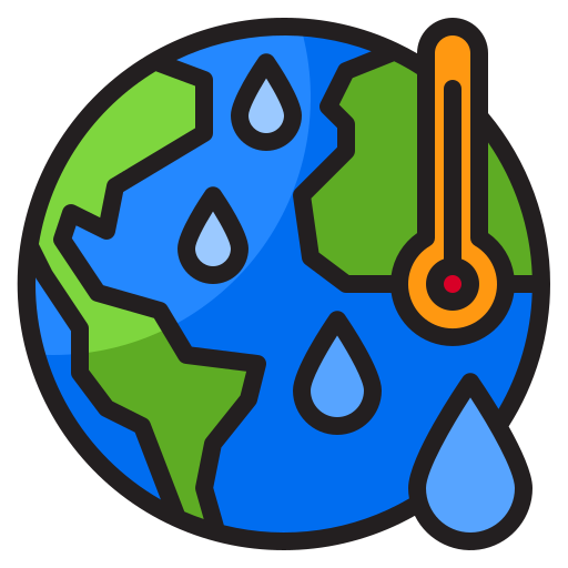 calentamiento global srip Lineal Color icono