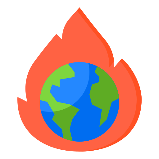 Global warming srip Flat icon