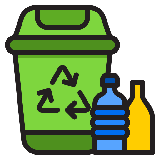 Recycle bin srip Lineal Color icon