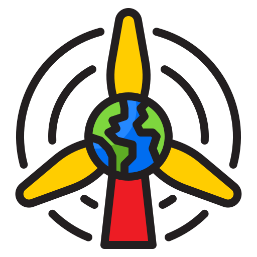 energía eólica srip Lineal Color icono