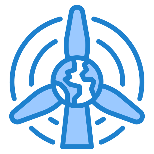 풍력 발전 srip Blue icon