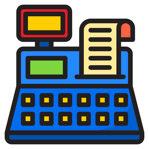 Cashier srip Lineal Color icon