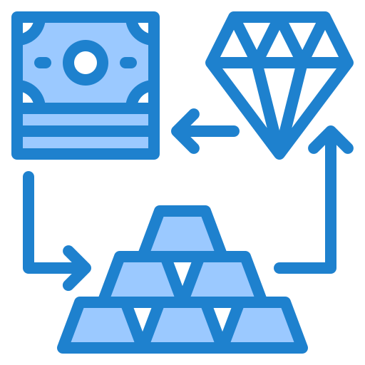 Currency exchange srip Blue icon