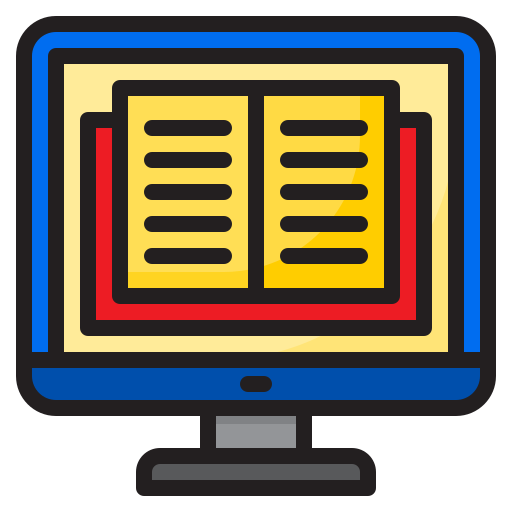 Online learning srip Lineal Color icon