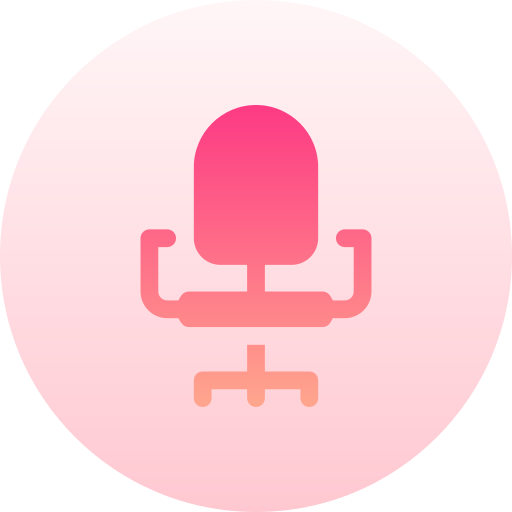 책상 의자 Basic Gradient Circular icon