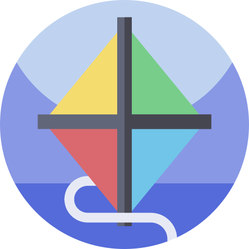 Kite Geometric Flat Circular Flat icon