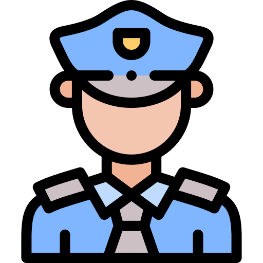policía Detailed Rounded Lineal color icono