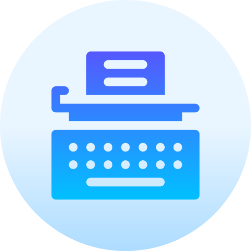 schrijfmachine Basic Gradient Circular icoon