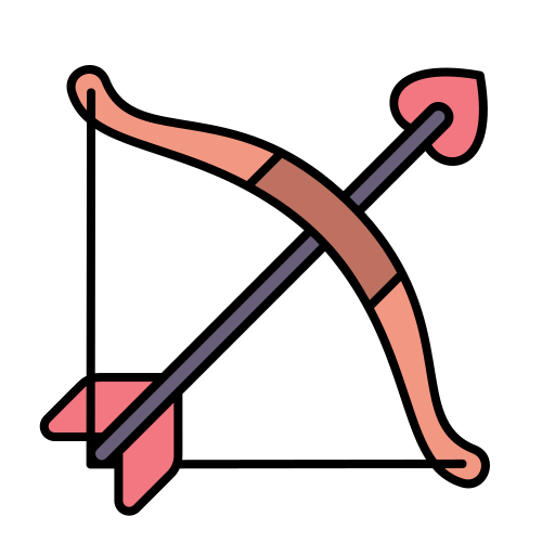 Łuk i strzała Generic Outline Color ikona