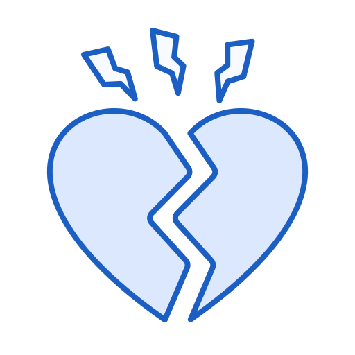 gebroken hart Generic Blue icoon