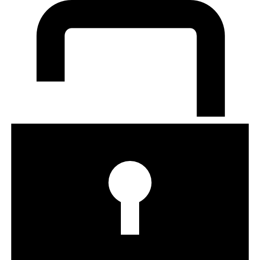 desbloquear símbolo de interfaz de un candado abierto  icono