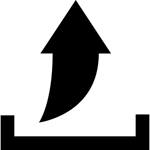 Upload interface symbol with up arrow  icon