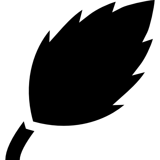 forma de hoja negra  icono