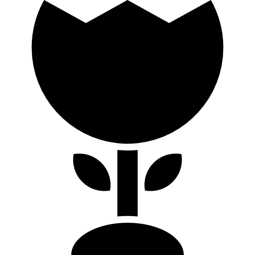 Flower black shape  icon