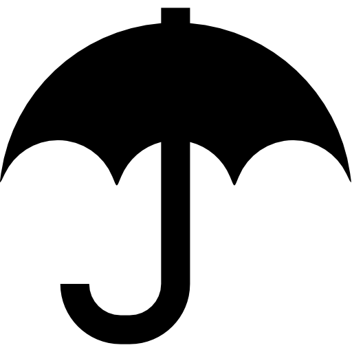 Black umbrella for rain  icon
