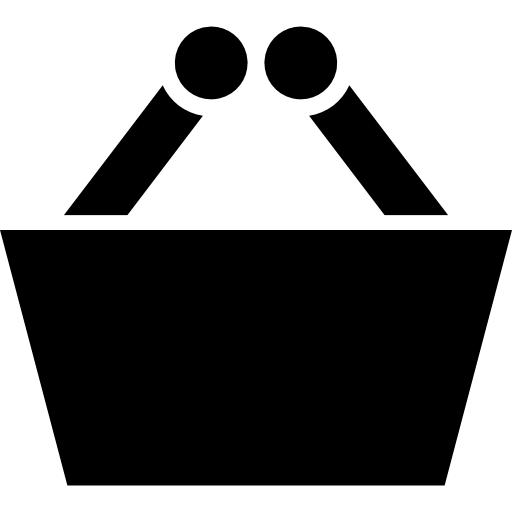 widok z boku czarny kształt koszyka  ikona