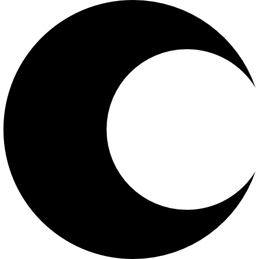 Moon shape of crescent phase  icon
