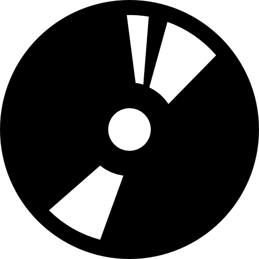 simbolo dello strumento digitale del disco per l'interfaccia musicale o per masterizzare cd o dvd  icona