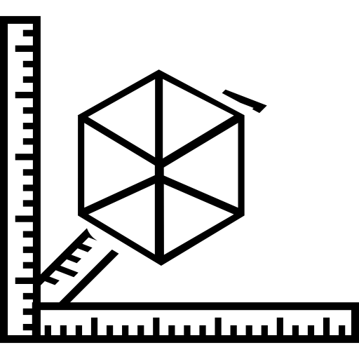 3d printer with rulers  icon