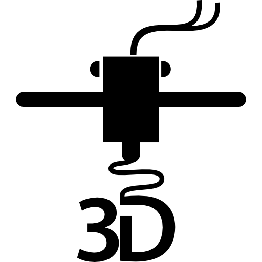 lettere di stampa della stampante 3d  icona