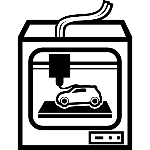 3d printer tool printing a car  icon