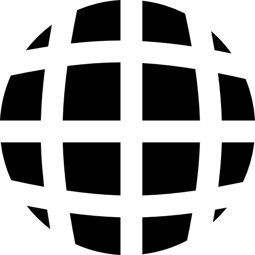 aarde cirkel met een raster  icoon