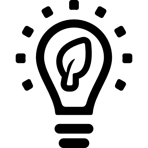 Eco lightbulb symbol  icon