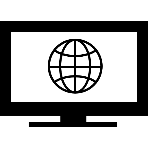 símbolo da grade terrestre na tela do monitor  Ícone