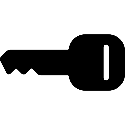 forma horizontal de llave negra  icono