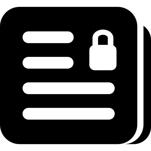 Document lock interface security symbol  icon