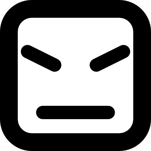 四角い直線の怒った顔  icon