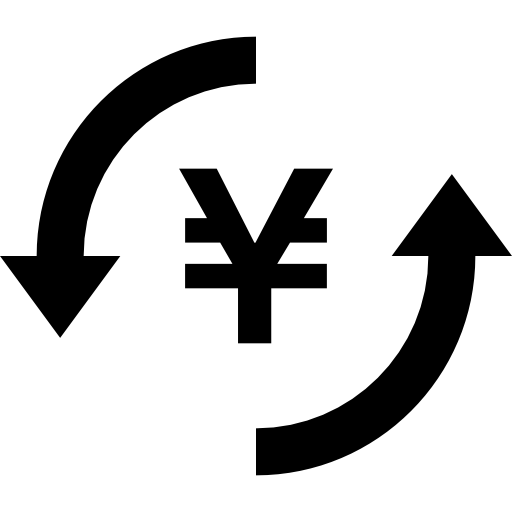 symbol wymiany jenów pieniędzy  ikona