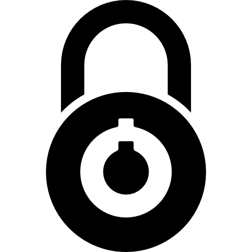 Lock interface security symbol of circular padlock  icon