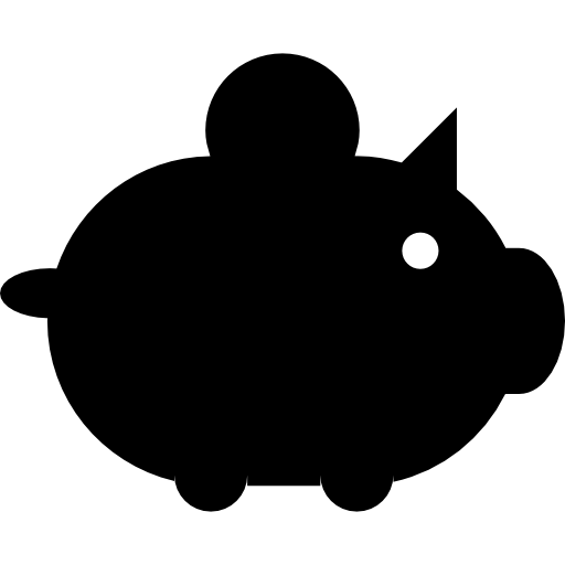 Money piggy bank silhouette with a coin  icon