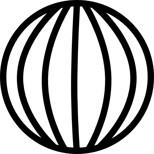 globo terráqueo con cuadrícula de líneas verticales  icono