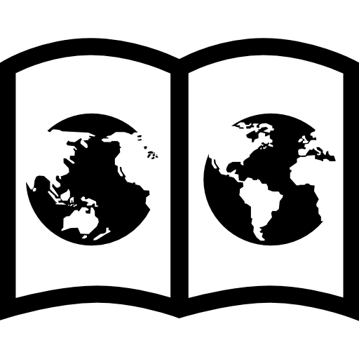aardesymbolen op boekpagina's  icoon