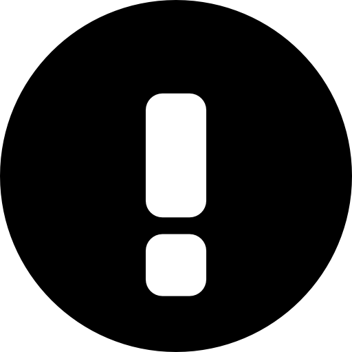 Warning exclamation sign in a circle  icon
